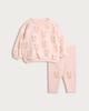 image 1 of F&F Baby 2-Piece Reindeer Print Sweatshirt and Leggings Set in Pink