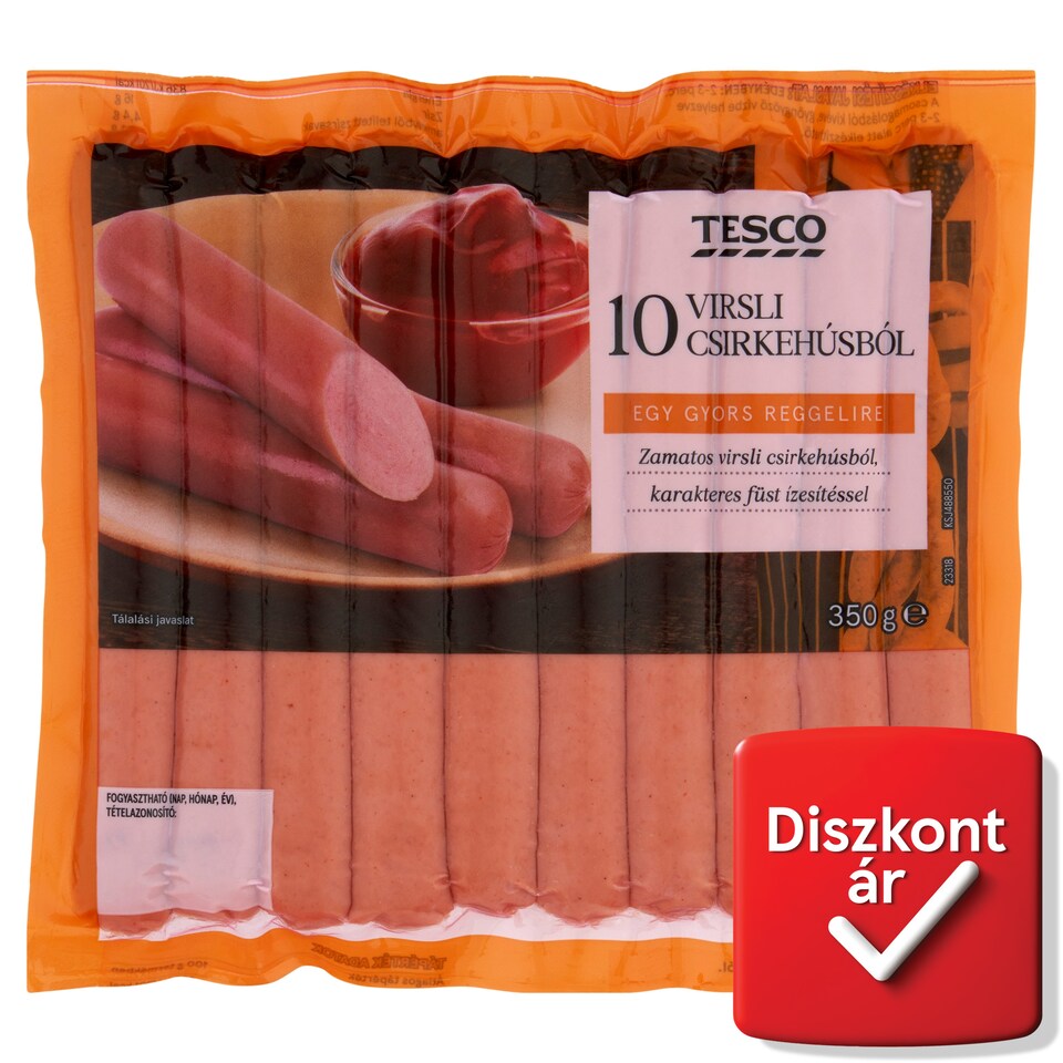 Tesco virsli csirkehúsból 10 db 350 g