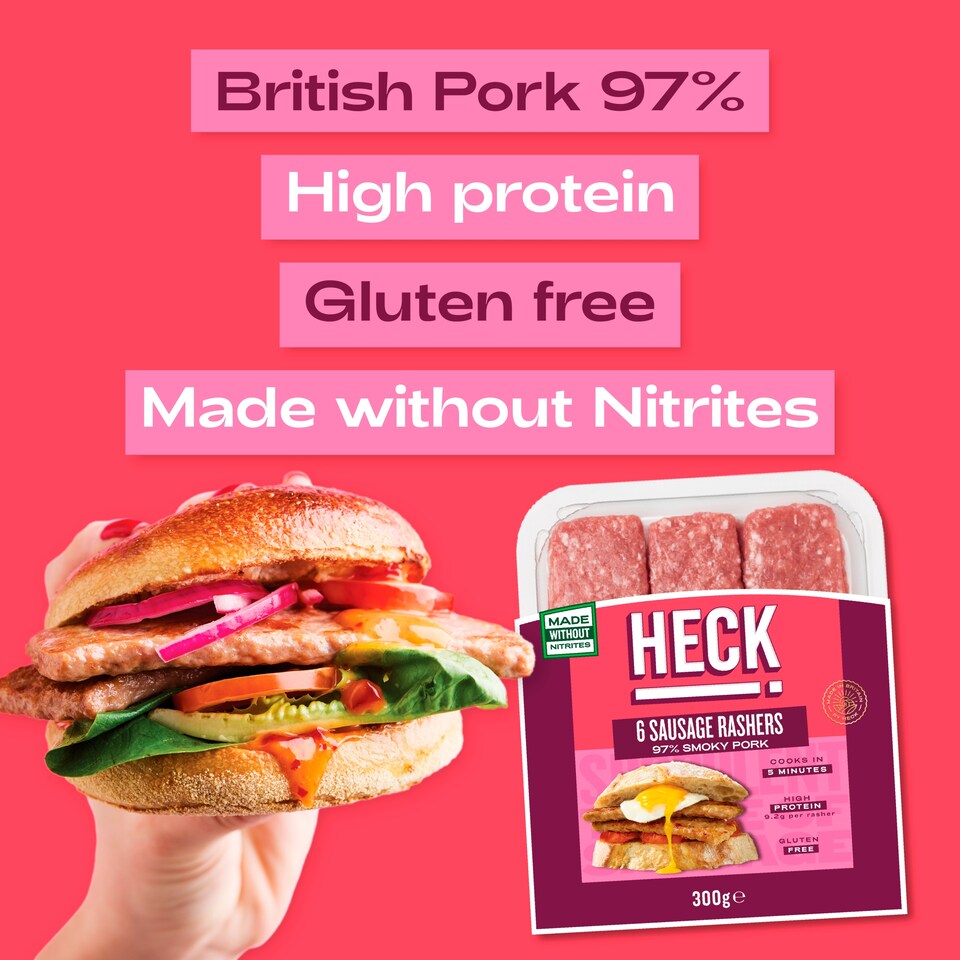 image 1 of Heck 6 Smoky Pork Sausage Rashers 300g