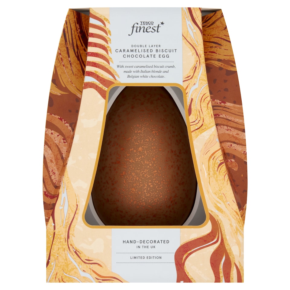 Tesco Finest Double Layer Caramelised Biscuit Chocolate Egg 210g