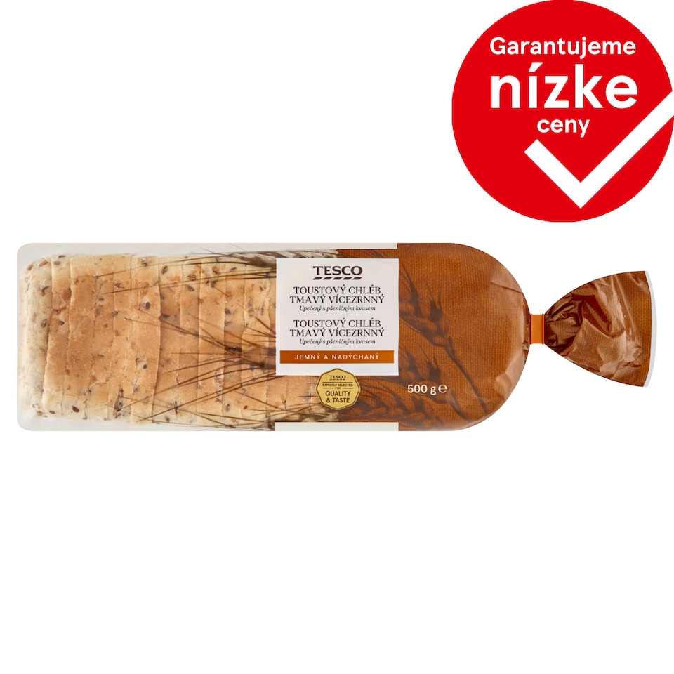 Tesco Toastový chlieb tmavý viaczrnný 500 g