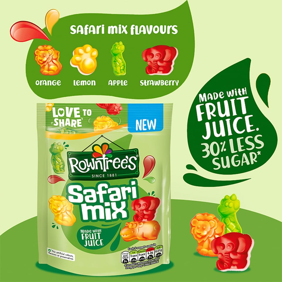 image 1 of Rowntree's Safari Mix Sweets Sharing Bag 115g