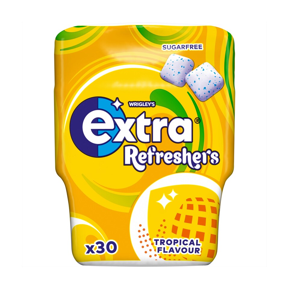 Extra Refreshers Tropical Chewing Gum Bottle 30 Pieces