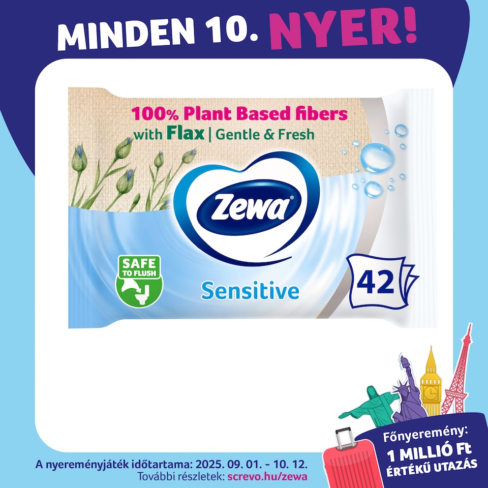 Zewa Sensitive nedves toalettpapír 42 db  1. kép