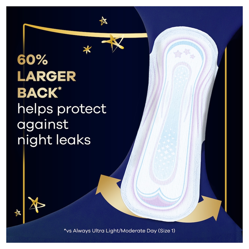 image 1 of Always Ultra Secure Night Size 4 Sanitary Towels with Wings 8 Pack