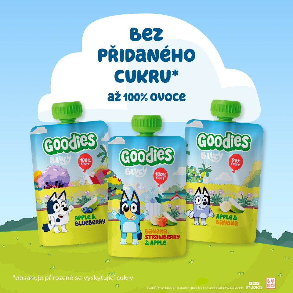 Obrázek 1 pro produkt Goodies kapsička Bluey jogurt banán & jahoda 4x100g