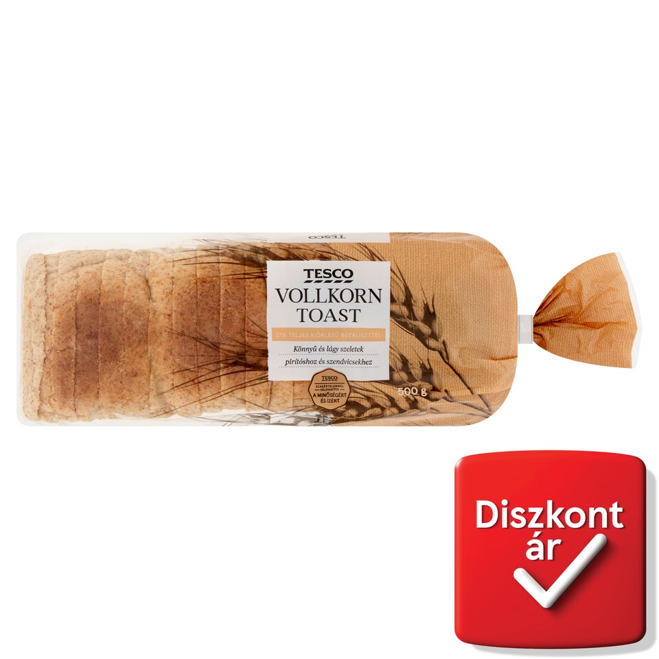 Tesco Vollkorn toast teljes kiőrlésű búzaliszttel 500 g