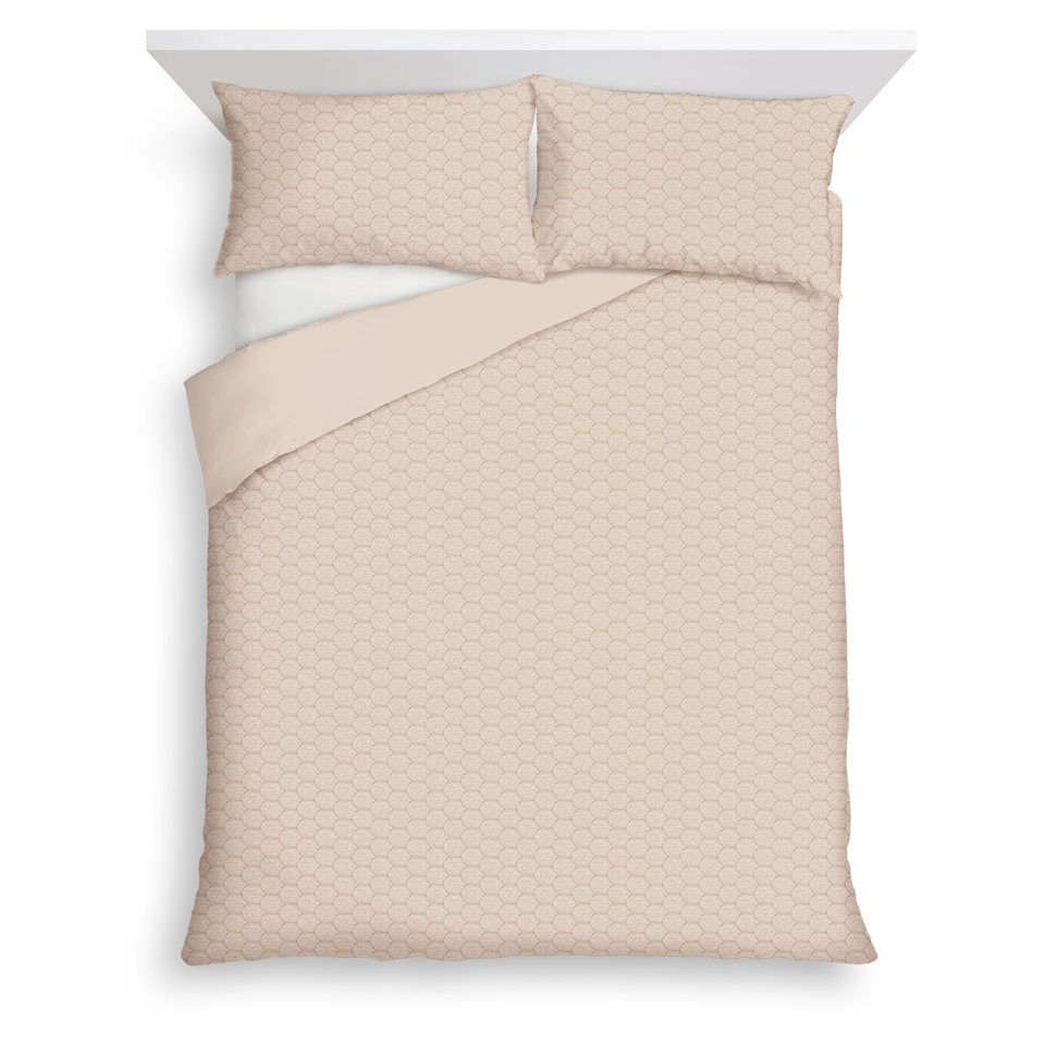F&F Home Natural Bubble Faux Fur Duvet Set King 