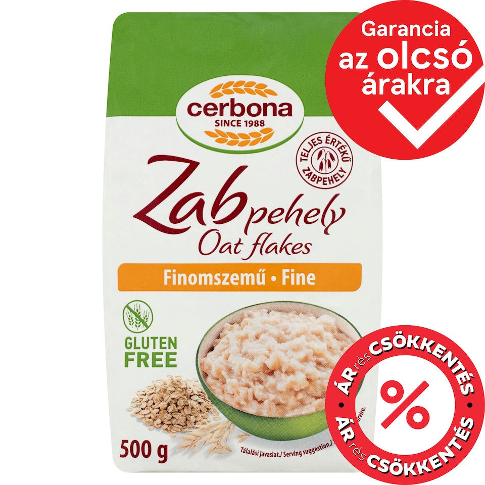 Cerbona gluténmentes finomszemű zabpehely 500 g