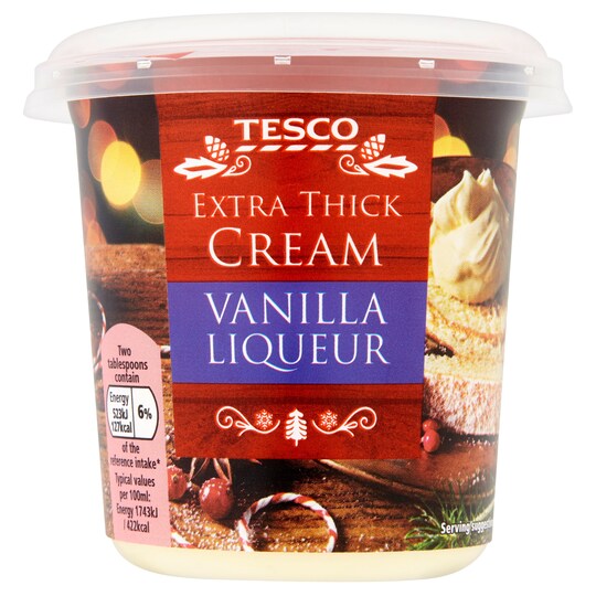Tesco Extra Thick Vanilla Liqueur Cream 250Ml Tesco Groceries