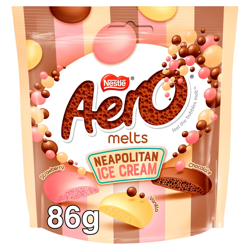 image 1 of Aero Melts Neapolitan Ice Cream Flavour Milk Chocolate Pieces 86g