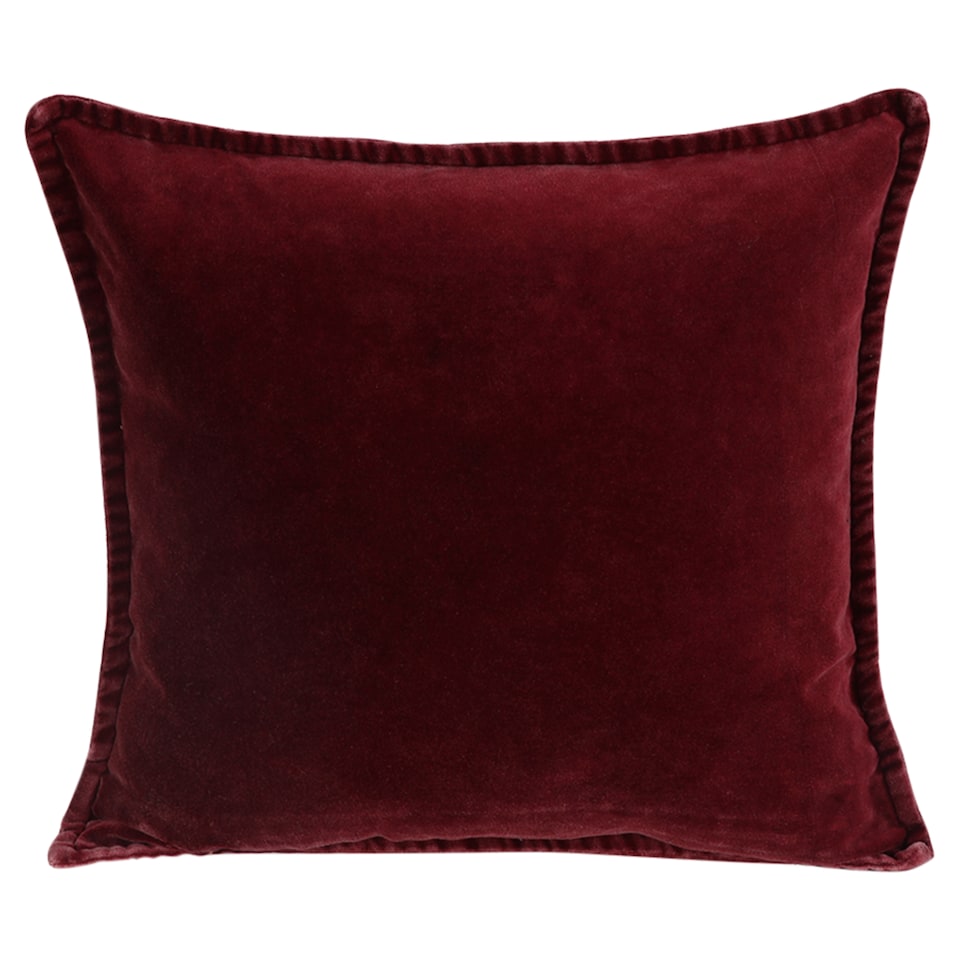 F&F Home Burgundy Cotton Velvet Cushion 45 x 45 cm