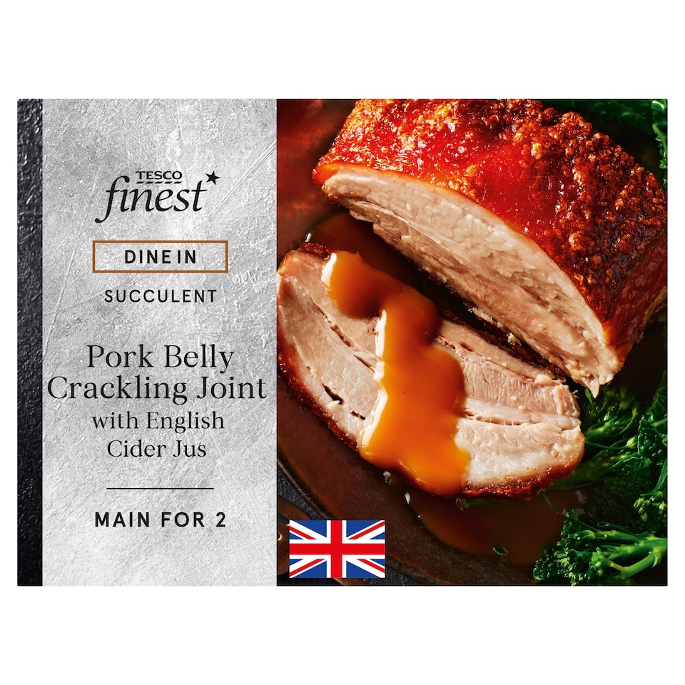 Tesco Finest Pork Belly Crackling Joint with Norfolk Cider Jus 525g