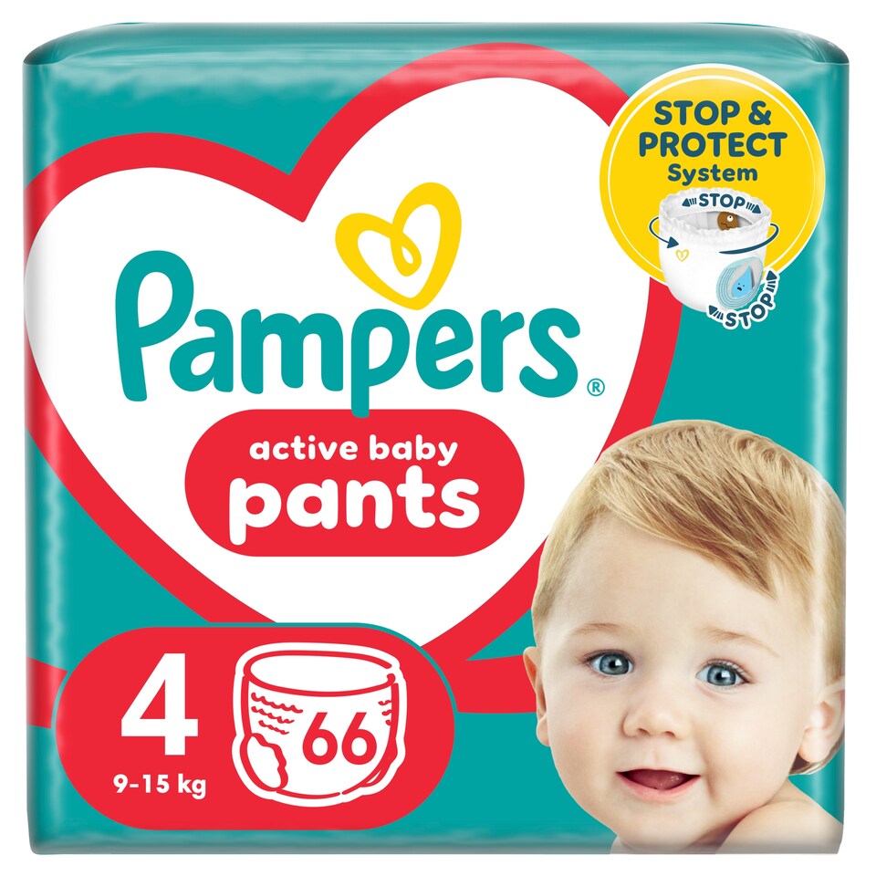 image 1 of Pampers Active Baby Pants Size 4, 66 Nappies, 9kg-15kg