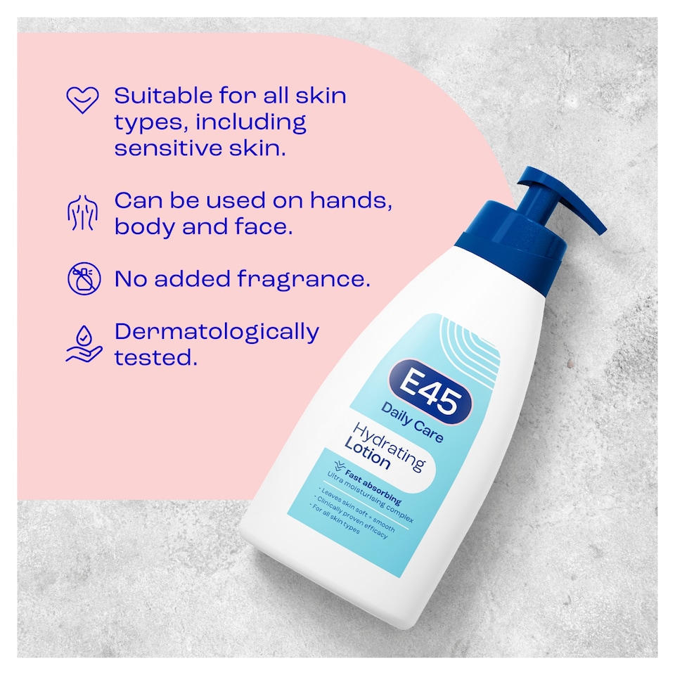 image 1 of E45 Daily Moisturiser Body Lotion for Dry & Sensitive Skin 400ml