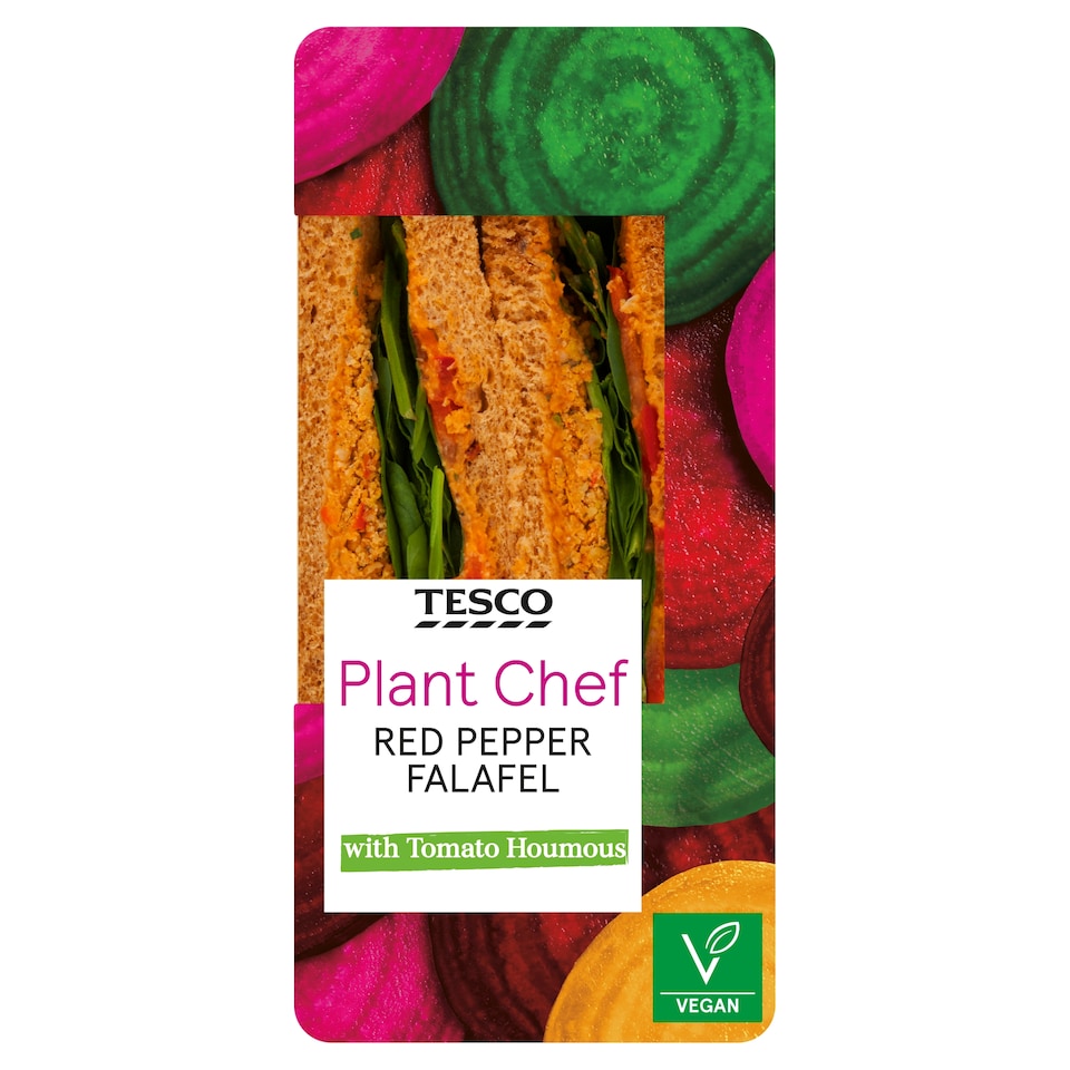Tesco Plant Chef Red Pepper Falafel Sandwich
