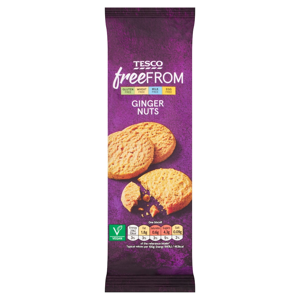 Tesco Free From Ginger Nuts Biscuits 180g