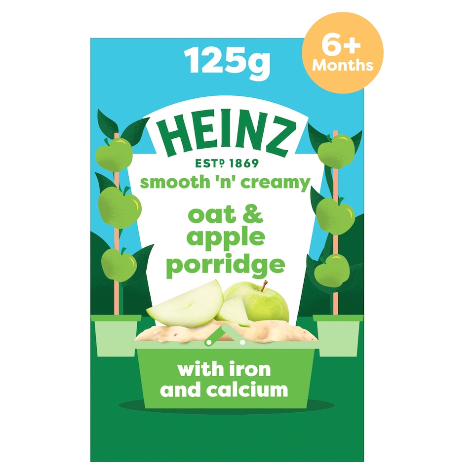 image 1 of Heinz Oat & Apple Porridge Baby Food 6m+125g