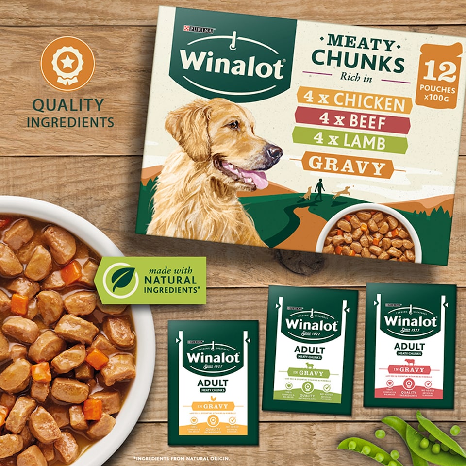 image 1 of Winalot Meaty Chunks Dog Food Pouches In Gravy 12X100g