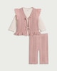 image 1 of F&F Baby 3-Piece Cotton Rich Knitted Set in Pink