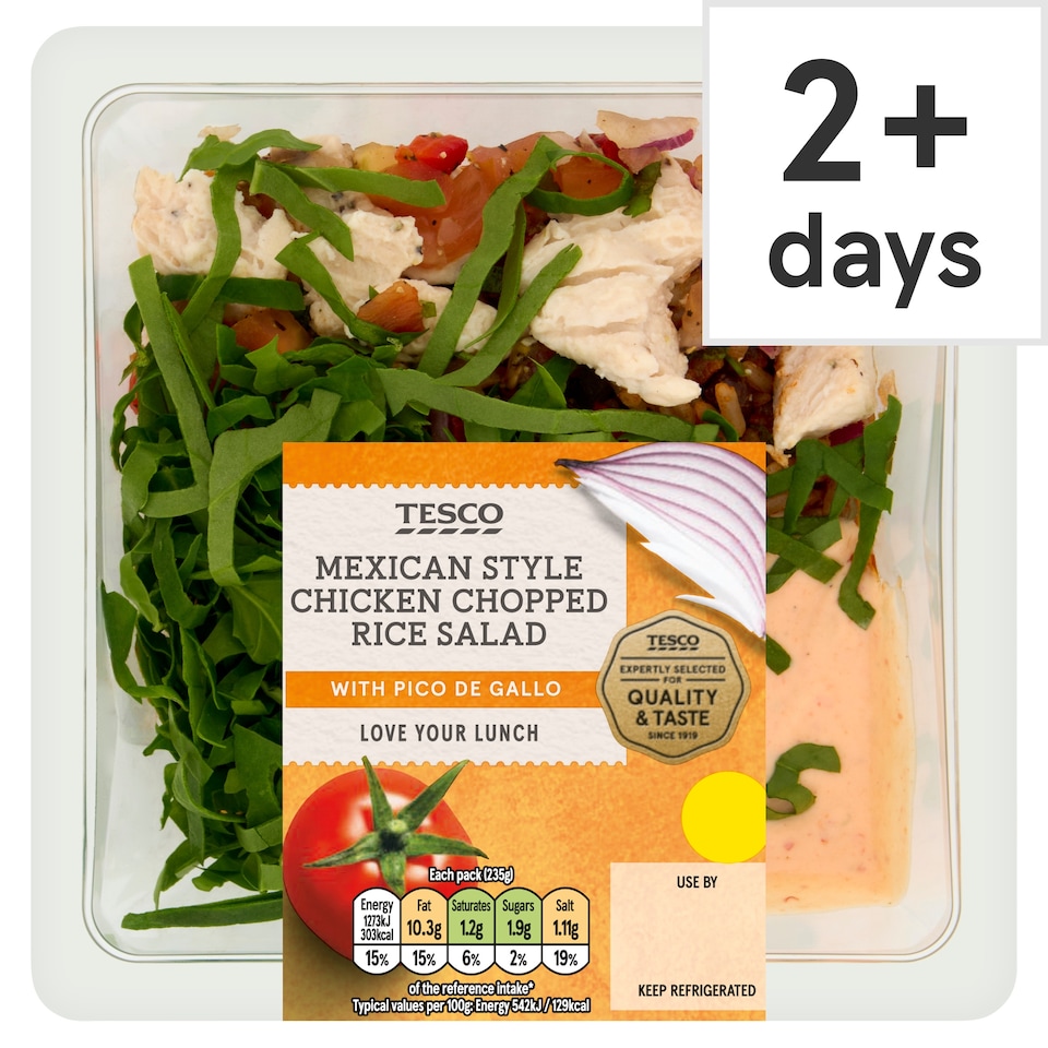 TESCO Mexican Style Chicken Chopped Rice Salad 235g