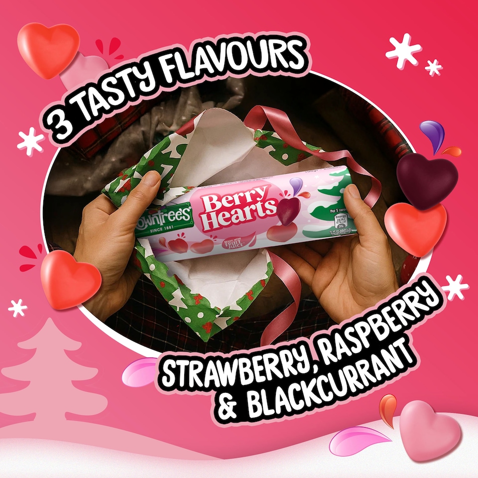 image 1 of Rowntree's Berry Hearts Sweets Giant Tube 100g