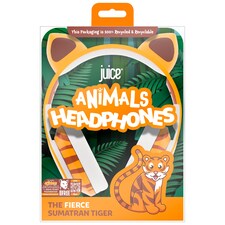 JUICE ANIMALS TIGER KIDS WIRED HEADPHONES