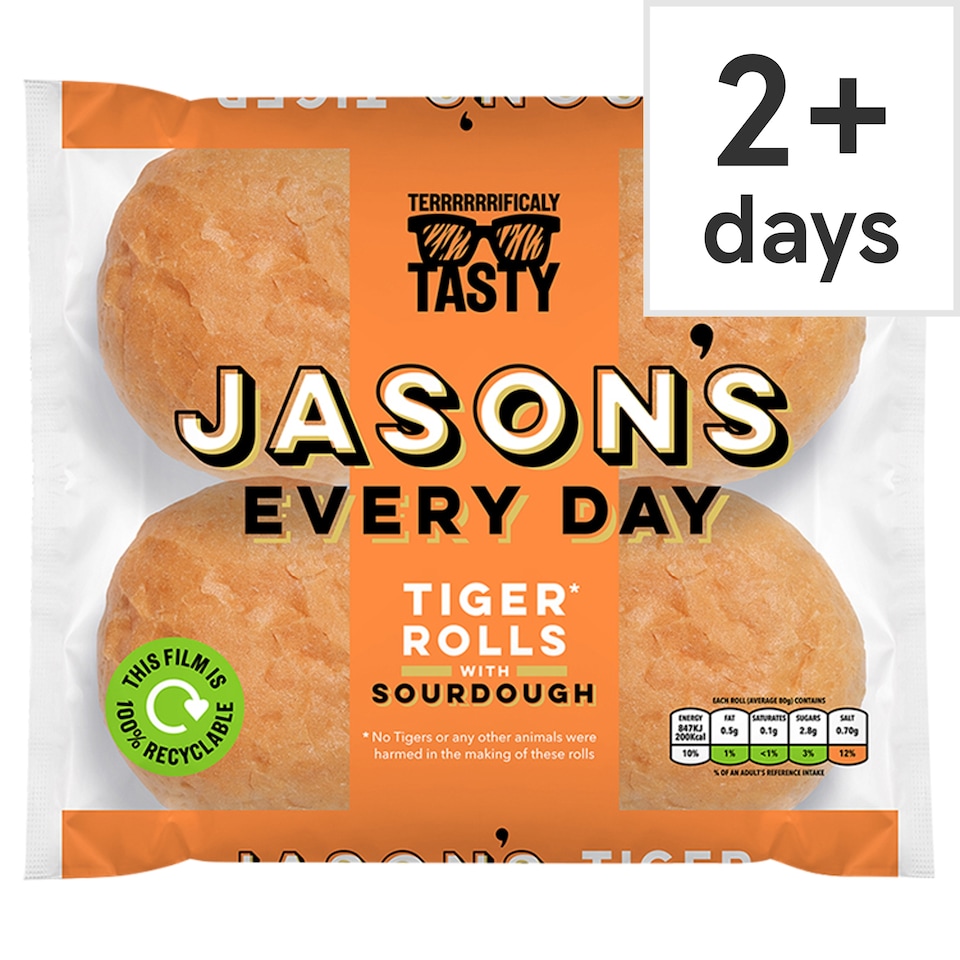 Jason's Everyday Tiger Rolls with Sourdough 4 Pack