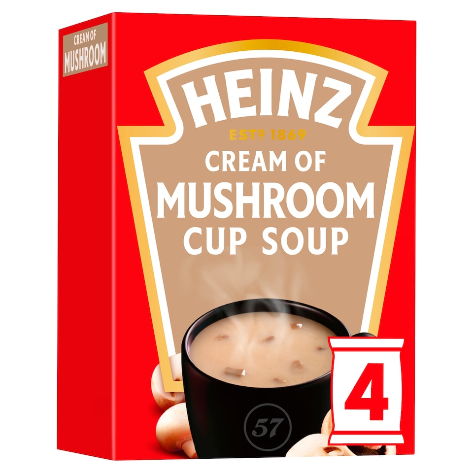 image 1 of Heinz Cream Of Mushroom Cup Soup 4 Pack 70G