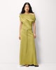 image 1 of F&F Ruched Belted Midi Dress in Olive