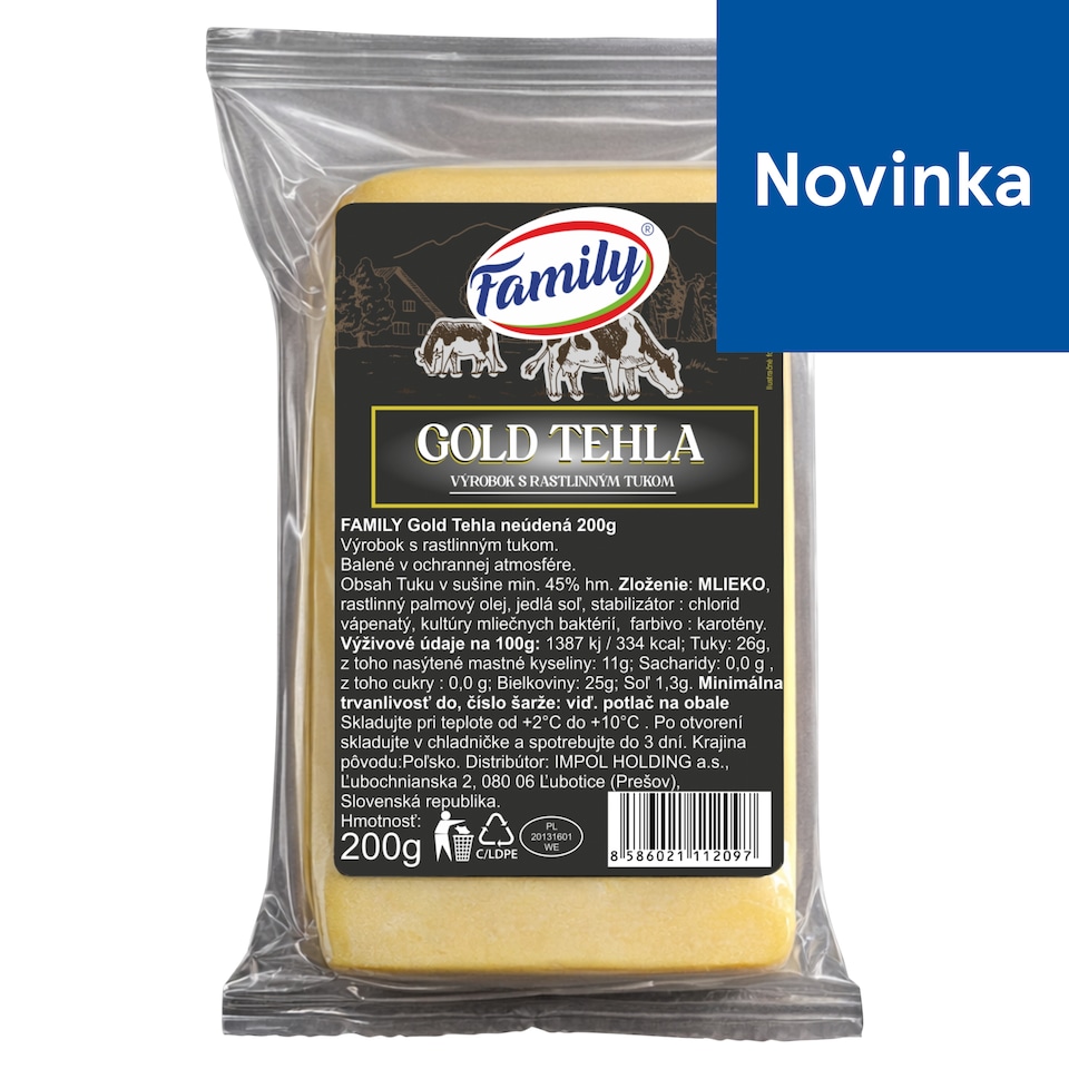 Family Gold Unsmoked Brick Cheese 200 g