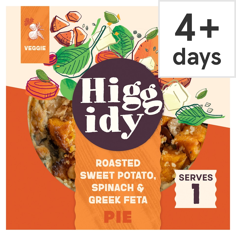 image 1 of Higgidy Roasted Sweet Potato, Spinach & Feta Pie 200g