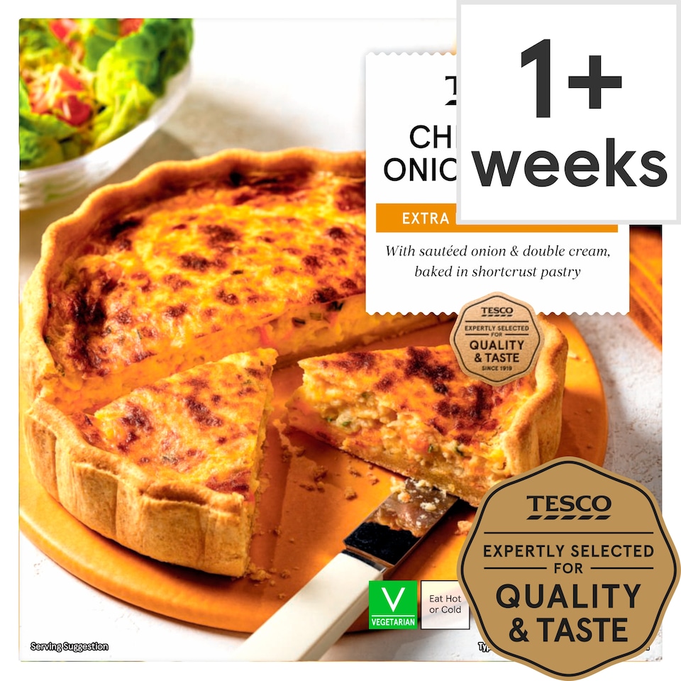 Tesco Cheddar & Onion Quiche 400G