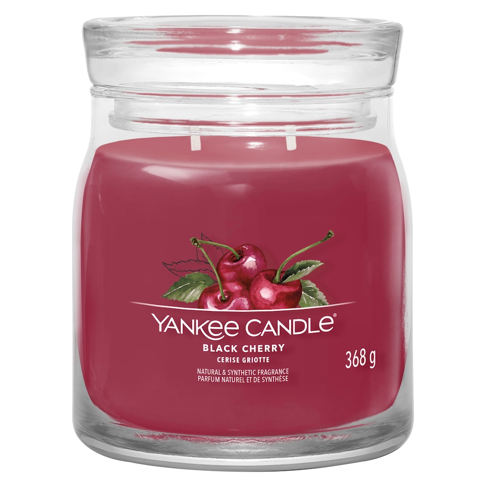 image 1 of Yankee Candle Signature Black Cherry Medium Candle 368g
