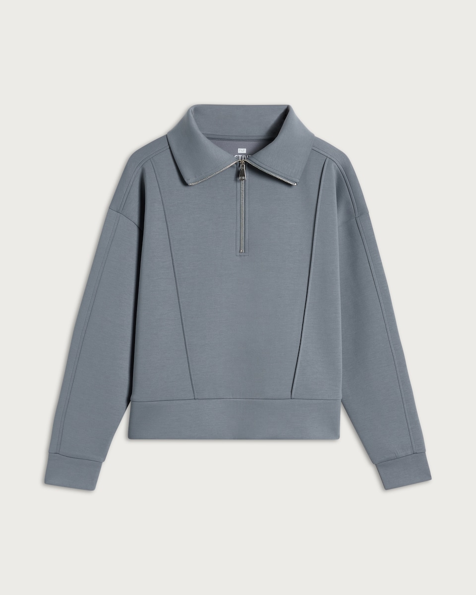 image 1 of F&F Active AFTERCLASS Half Zip Co-ord Sweatshirt in Grey