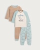 image 1 of F&F Boys 2-Pack Pure Cotton Roarsome Dinosaur Pyjamas in Multi