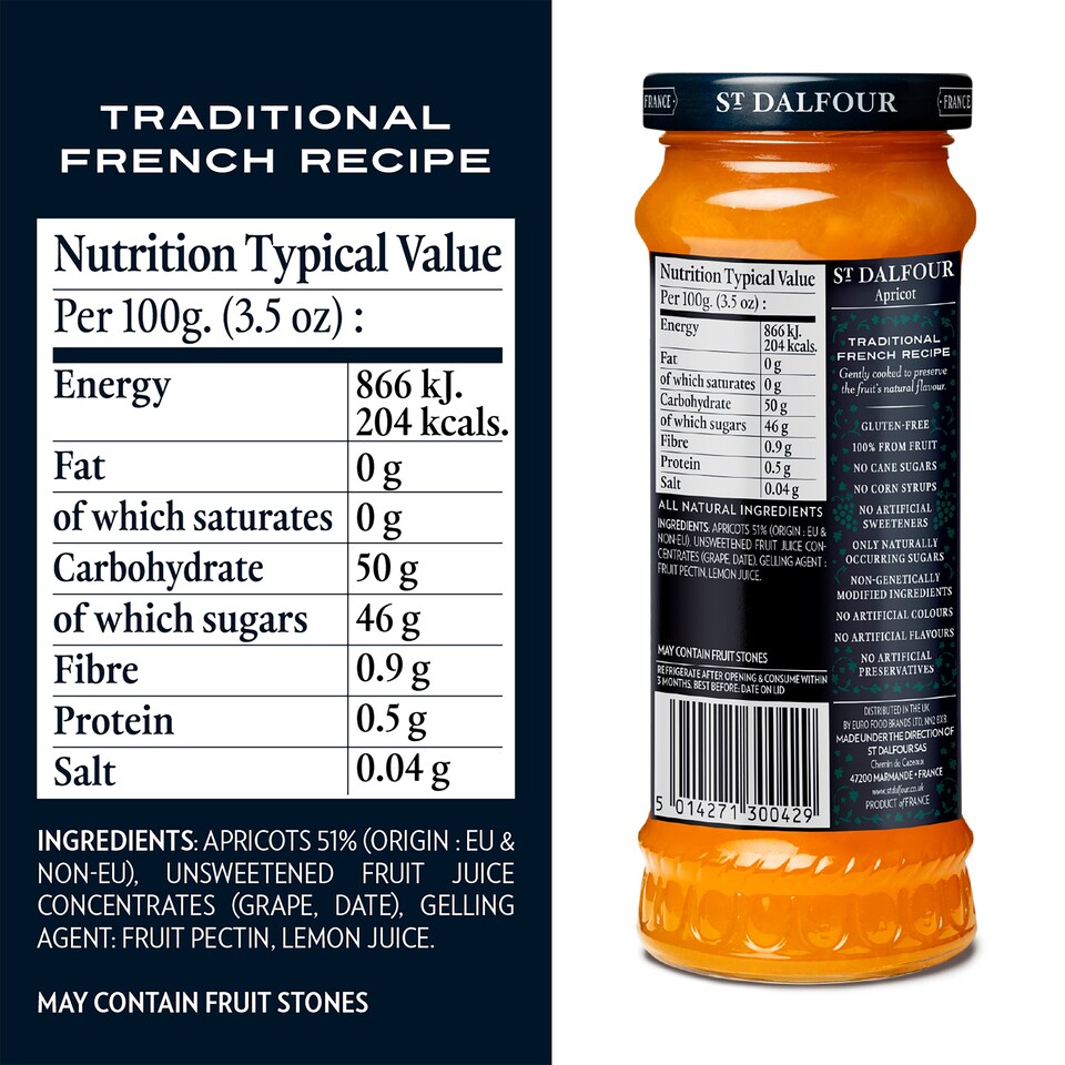 image 1 of St Dalfour Thick Apricot Fruit Spread 284G