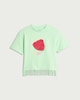 image 4 of F&F Girls Pure Cotton Watermelon Fringed Hem T-Shirt in Green