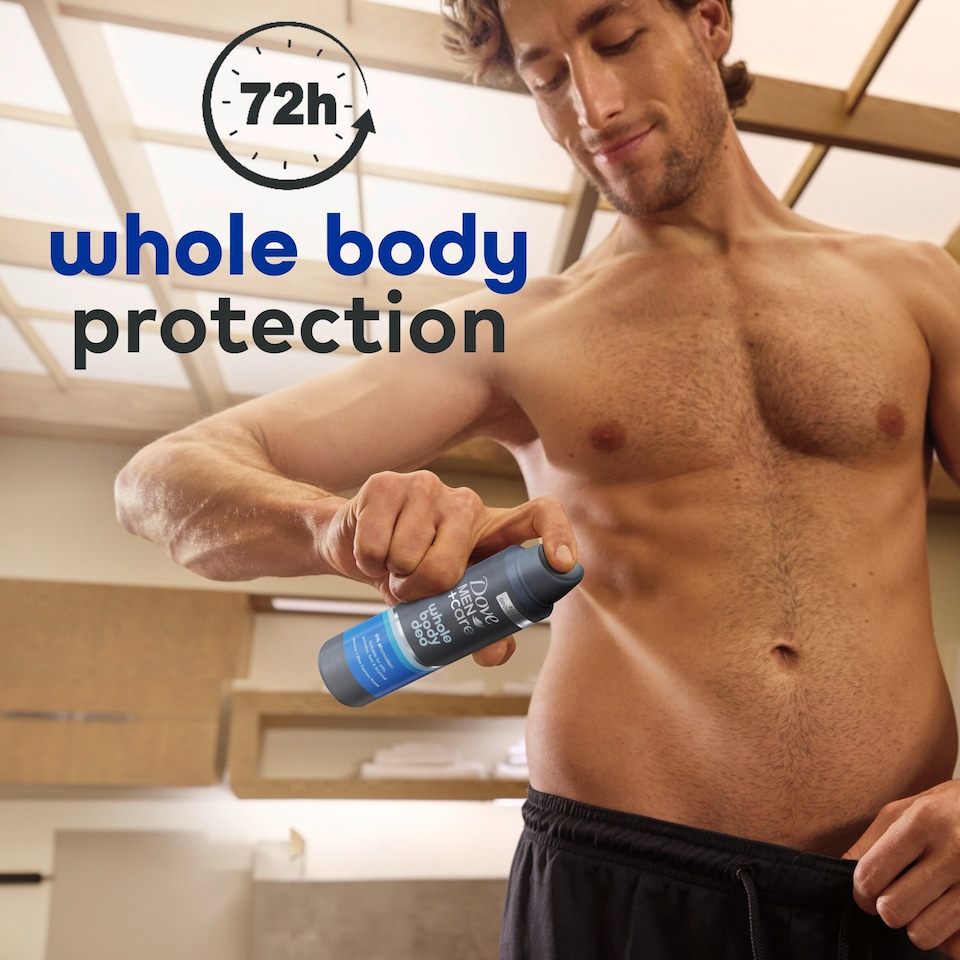 image 1 of Dove Men+Care Marine & Blue Cypress 48h Whole Body Deodorant Spray 150ml