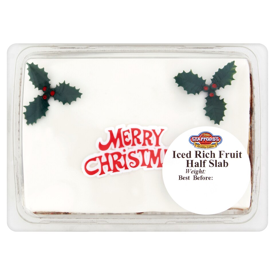 Staffords Bakery Chrstms Iced Top Half Slab 1000G