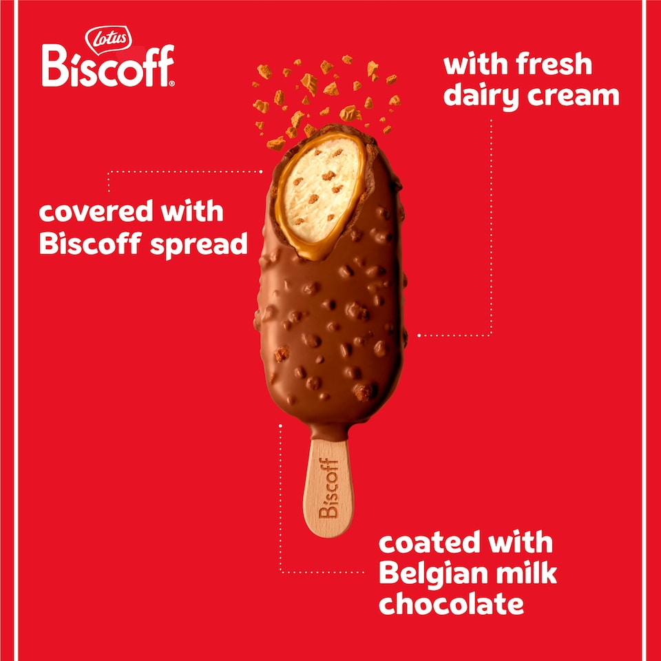 image 1 of Lotus Biscoff Ice Cream Sticks 3X90ml
