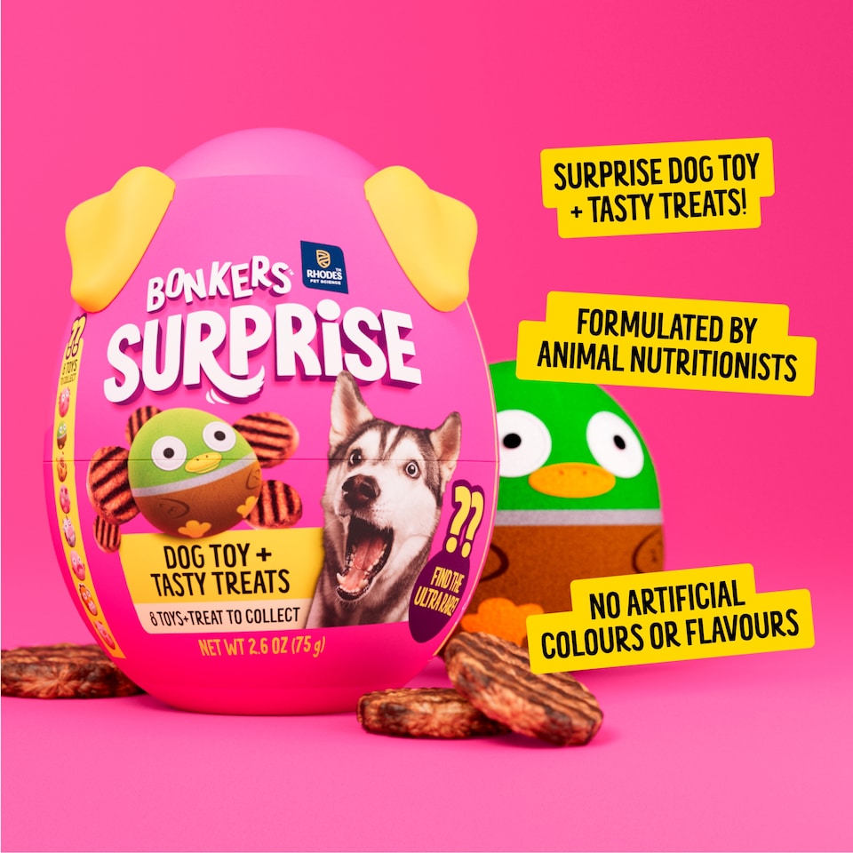 image 1 of BONKERS Dog Treats BBQ Patties & Toys Chicken 75 G