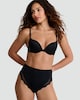 image 1 of F&F 2-Pack Lace Trim Smoothing Contour Thongs in Black