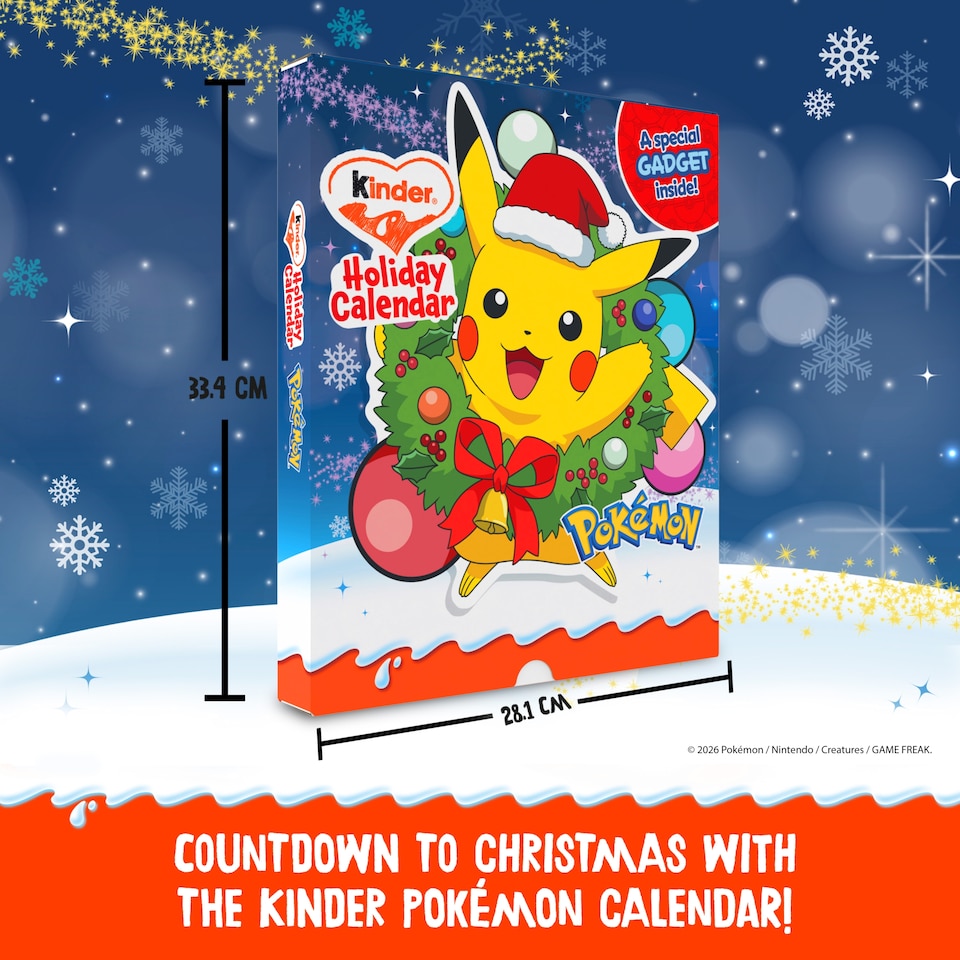 image 1 of Kinder Pokemon Holiday Calendar 24 pieces 198g