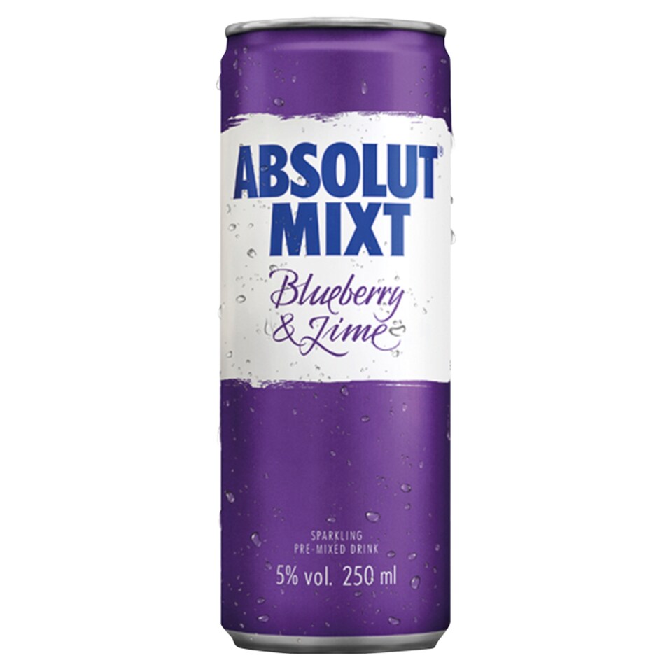 image 1 of Absolut Mixt Blueberry And Lime Vodka 250Ml Can