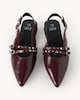 image 2 of F&F Pointed Toe Slingback Shoes in Burgundy