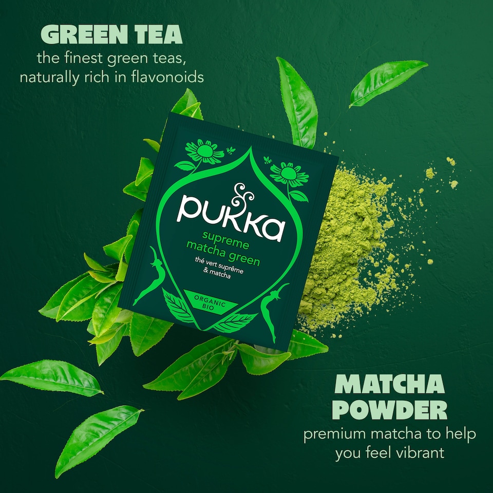 image 1 of Pukka Organic Supreme Matcha Green Herbal Tea 20 Green Tea Bags 30g