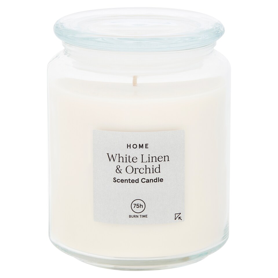 image 1 of Tesco Scented Candle White Linen & Orchid 490G