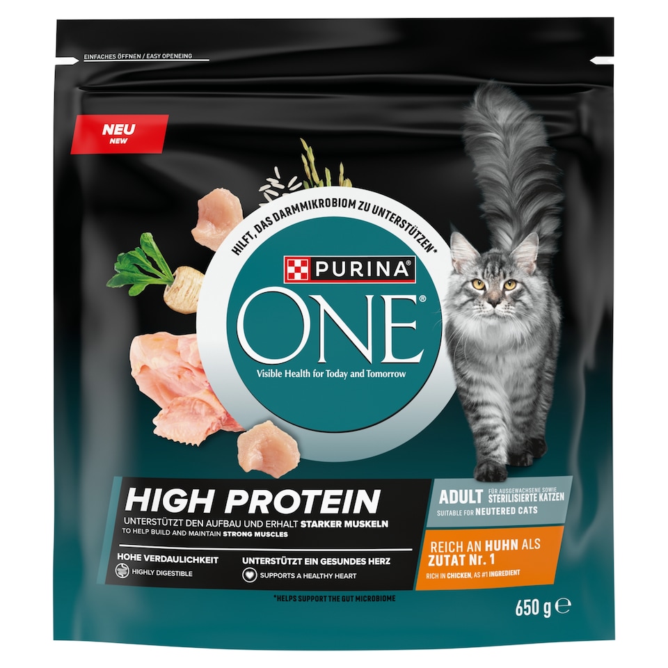 Purina One High Protein csirkében gazdag száraz macskaeledel 650 g