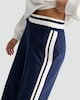 image 2 of F&F Active Cotton Rich Side Stripe Wide Leg Trousers in Navy
